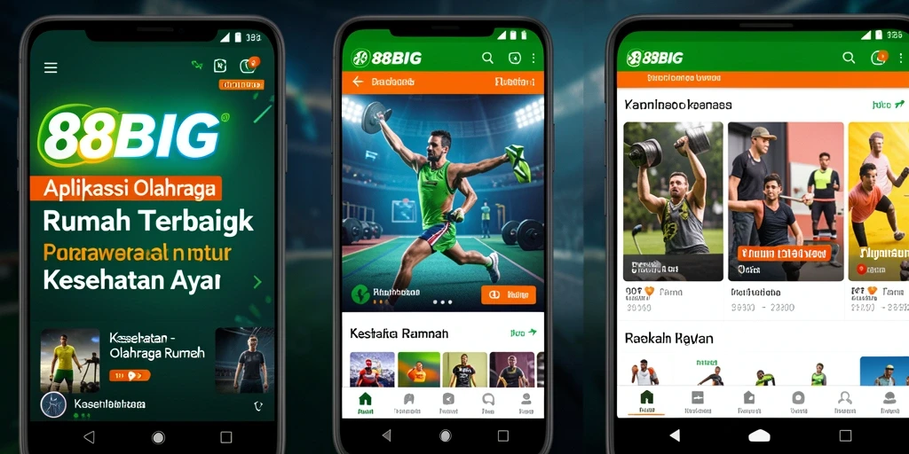 Tampilan antarmuka aplikasi 88BIG untuk olahraga rumah.