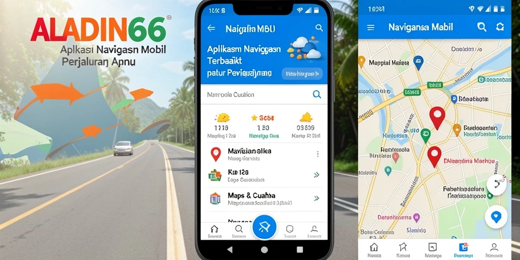 Antarmuka utama ALADIN66 menunjukkan peta interaktif untuk navigasi mobil.