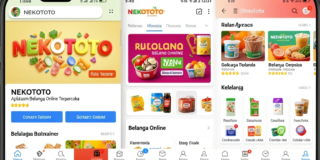 Antarmuka aplikasi NEKOTOTO yang memudahkan berbelanja online.