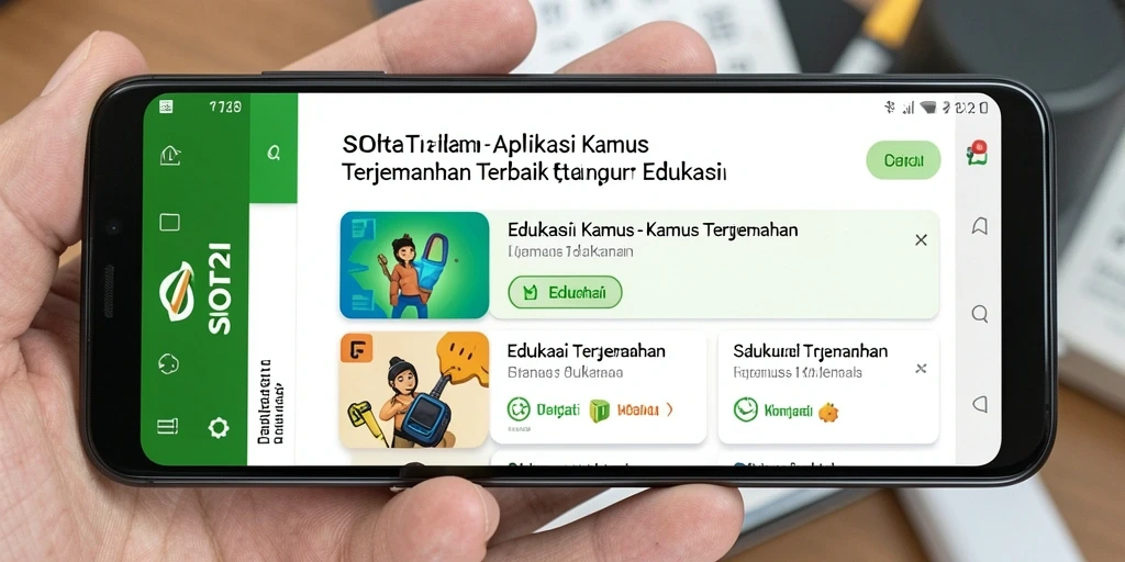 Antarmuka pengguna SLOT21 yang sederhana dan fungsional untuk terjemahan.