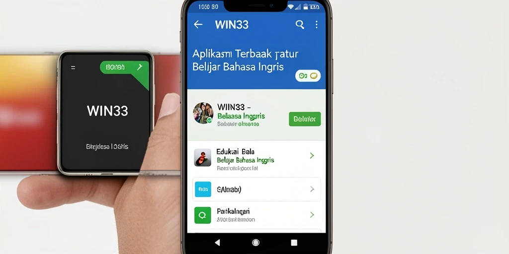Antarmuka aplikasi WIN33 yang menarik untuk belajar Bahasa Inggris.
